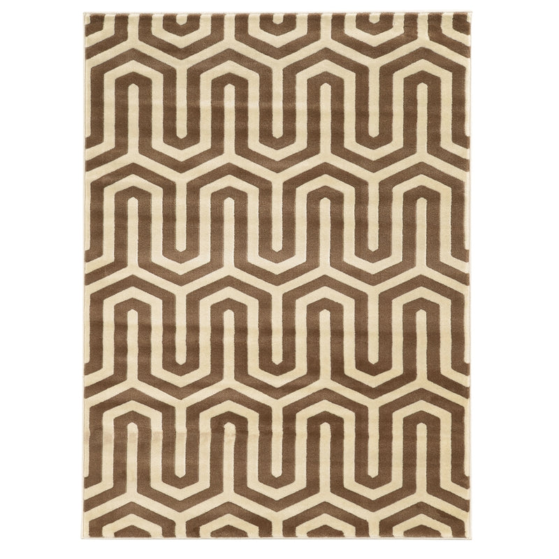 Roma Tangent Ivory & Beige 8x10, Rug