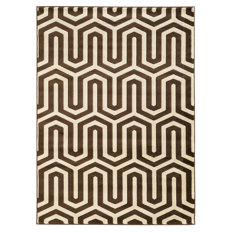 Roma ZigZag Ivory & Chocolate 5x7, Rug