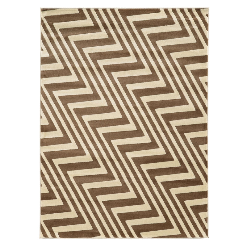 Roma ZigZag Ivory & Beige 5x7, Rug