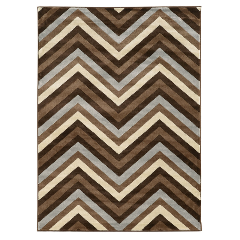 Roma Chevron Choc/Bge 5x7 Rug