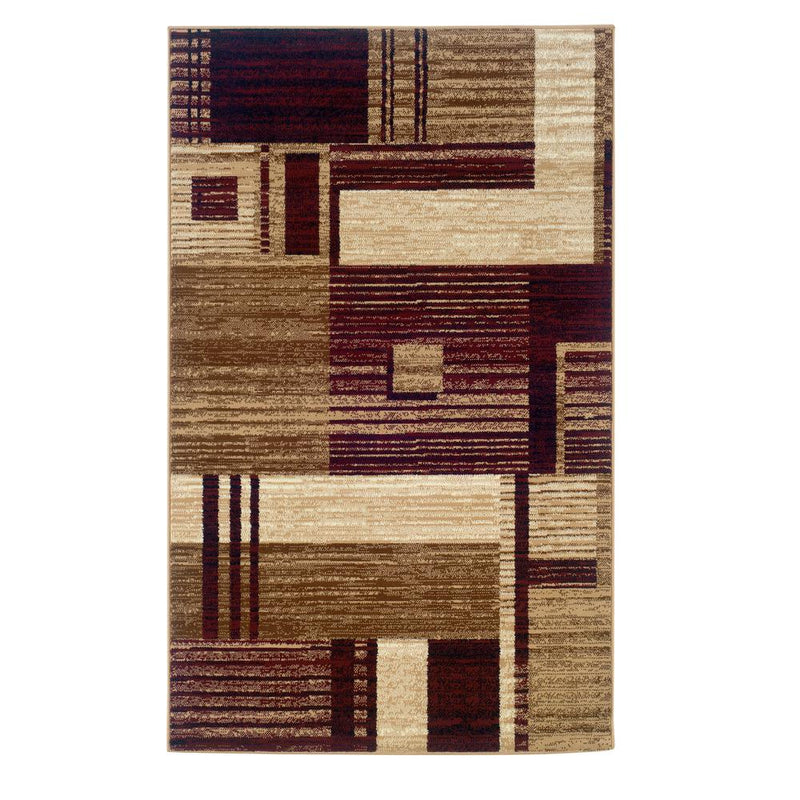 Capri Squares Burgundy & Beige 4.4x7.3, Rug