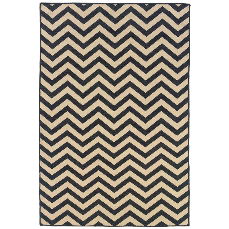 Salonika Reversible Chevron Grey 5x8, Rug