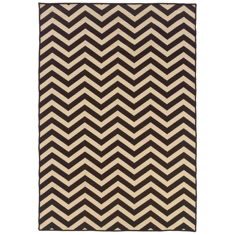 Salonika Reversible Chevron Brown 5x8, Rug