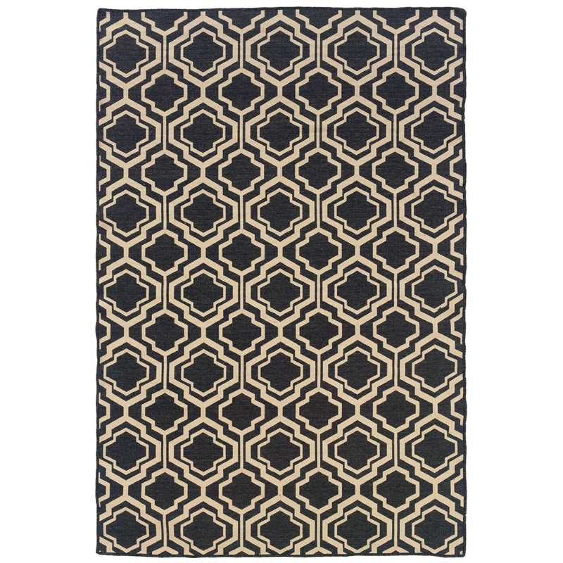 Salonika Reversible Quatrefoil Grey 5x8, Rug