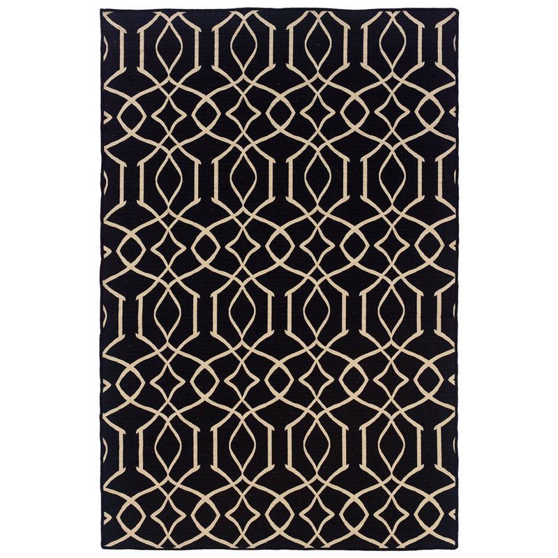 Salonika Reversible Irongate Black 5x8, Rug