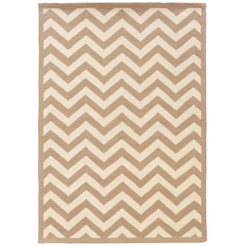 Silhouette Chevron Beige & Ivory 8x10, Rug