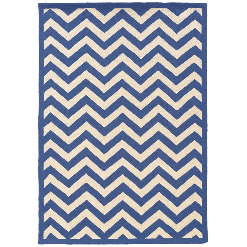 Silhouette Chevron Navy & Ivory 8x10, Rug