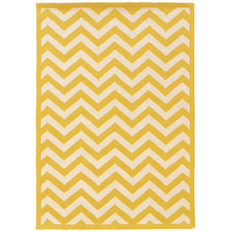 Silhouette Chevron Yellow & Ivory 5x7, Rug