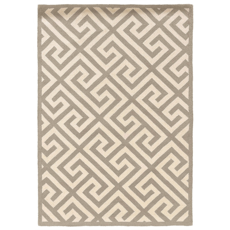 Silhouette GreekKey Grey & Ivory 2x3, Rug