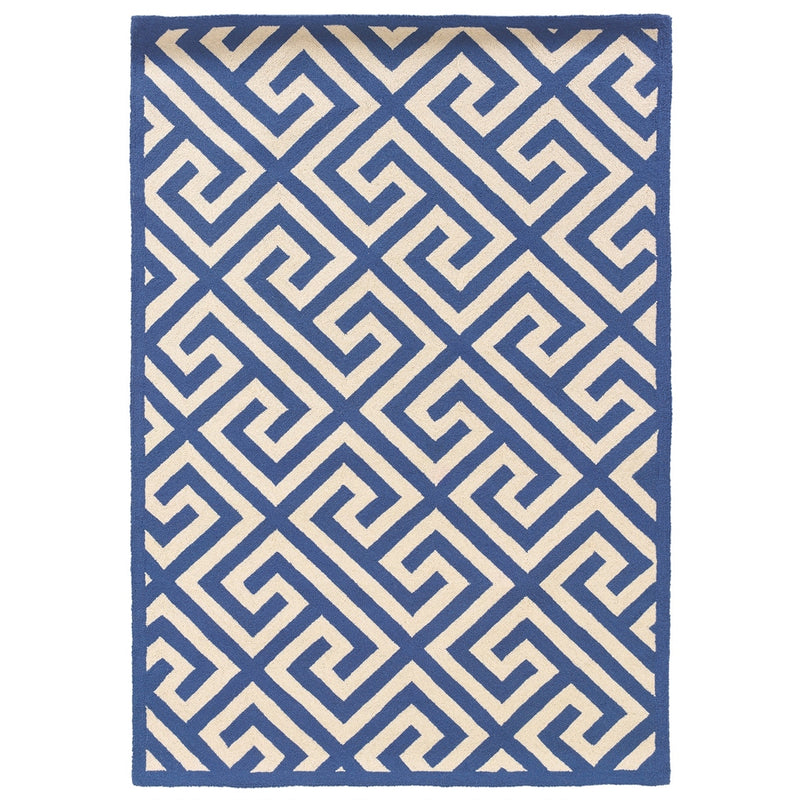 Silhouette GreekKey Navy & Ivory 5x7, Rug