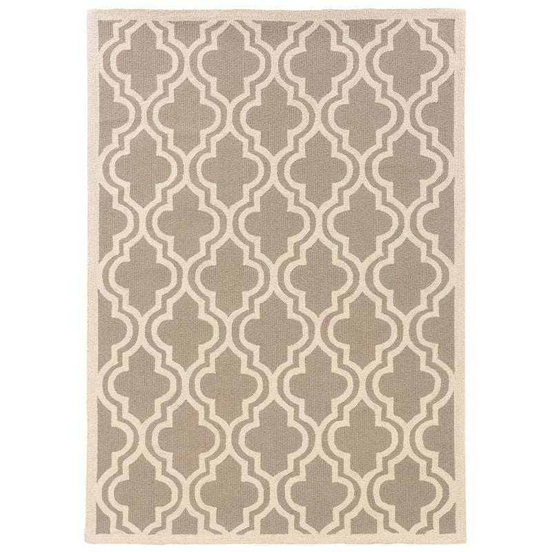 Silhouette Quatrefoil Grey & Ivory 8x10, Rug