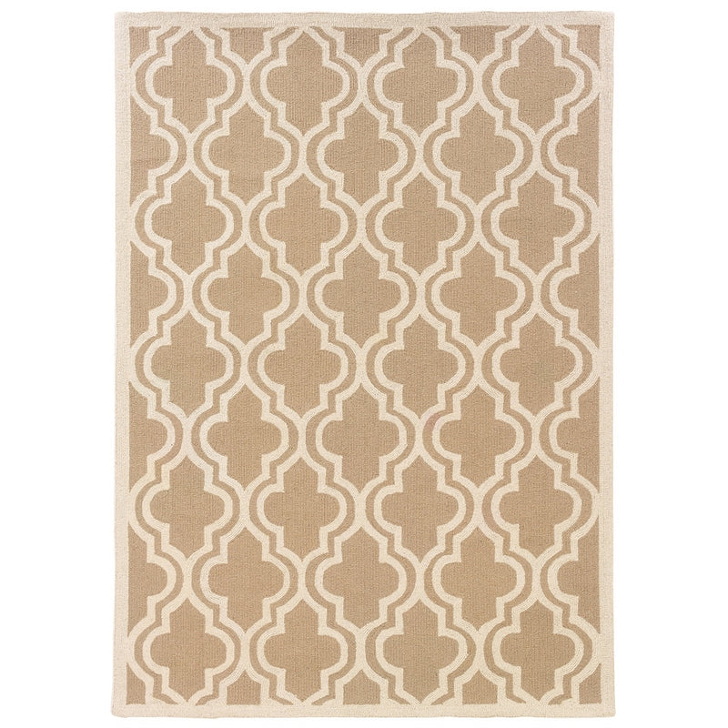 Silhouette Quatrefoil Beige & Ivory 5x7, Rug