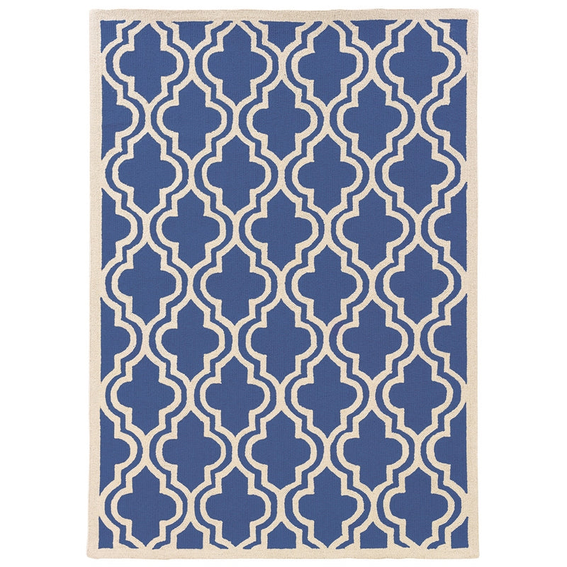 Silhouette Quatrefoil Navy & Ivory 8x10, Rug