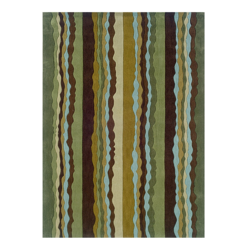 Trio Collection Green & Spa Blue 5 x 7 Rug