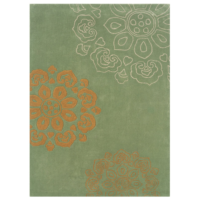 Trio Eryne PaleGreen & Gold 8x10, Rug