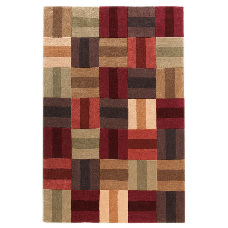 Trio Boxes Burg & Beige 8x10, Rug