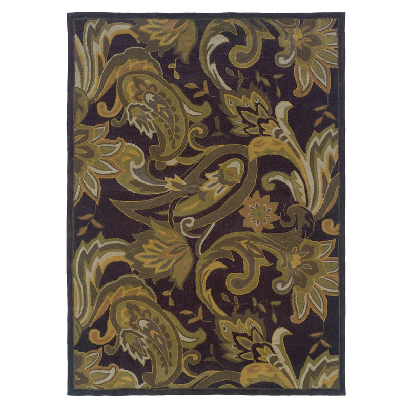 Trio Lahour Aubergine & Green 8x10, Rug