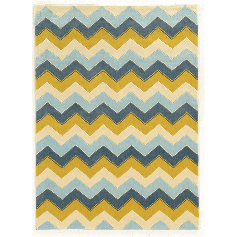 Trio Zag Blue & Marigold 5x7, Rug