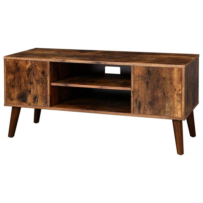 Farmhouse Entertainment Center Brown TV Cabinet