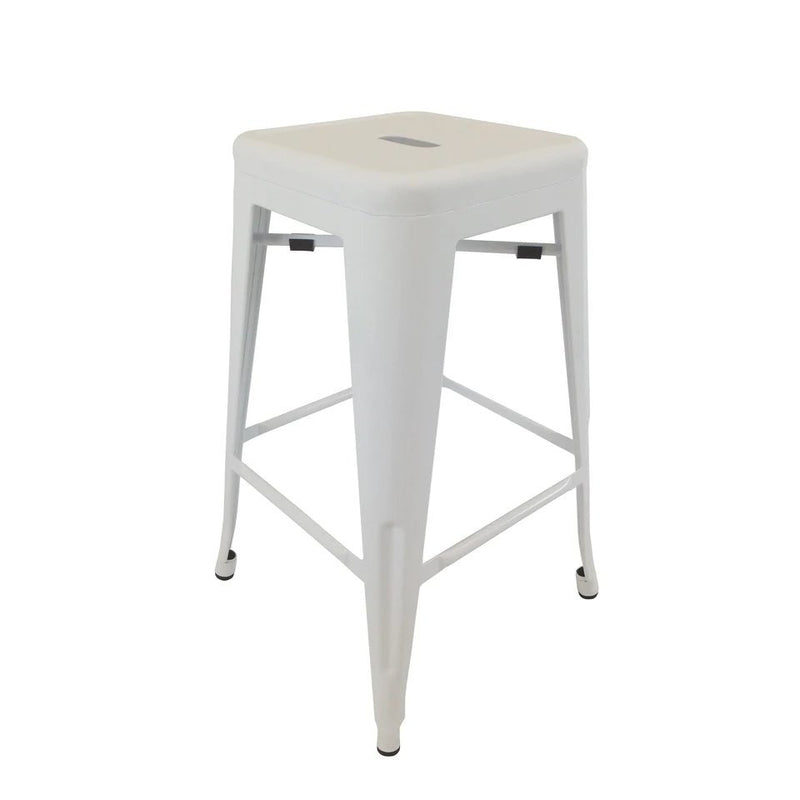 Metal Stool, 30", White, Set Of 4