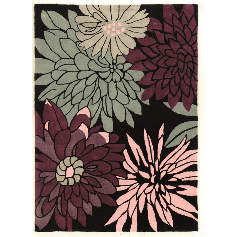 Trio Mum Black & Multi 5x7, Rug