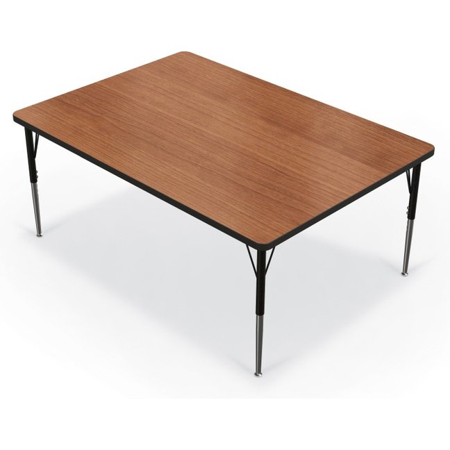 Activity Table - 48 X60  Rectangle - Amber Cherry Top Surface - Black Edgeband