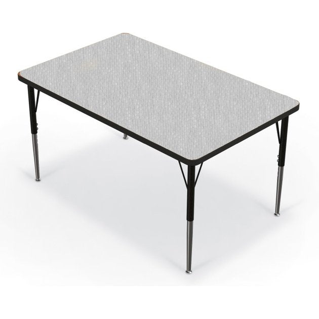 Activity Table - 30 X48  Rectangle - Gray Nebula Top Surface - Black Edgeband