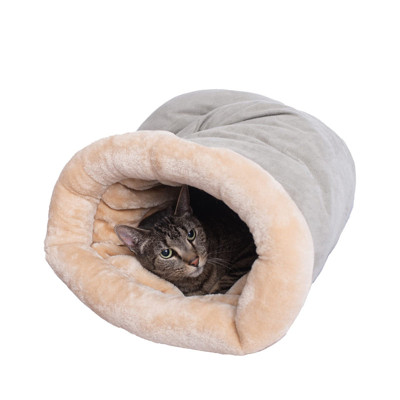 Armarkat Sleep Cat Bed, Soft Cave Bed for Dog and Cat, C15HHL/MH, Sage Green and Beige