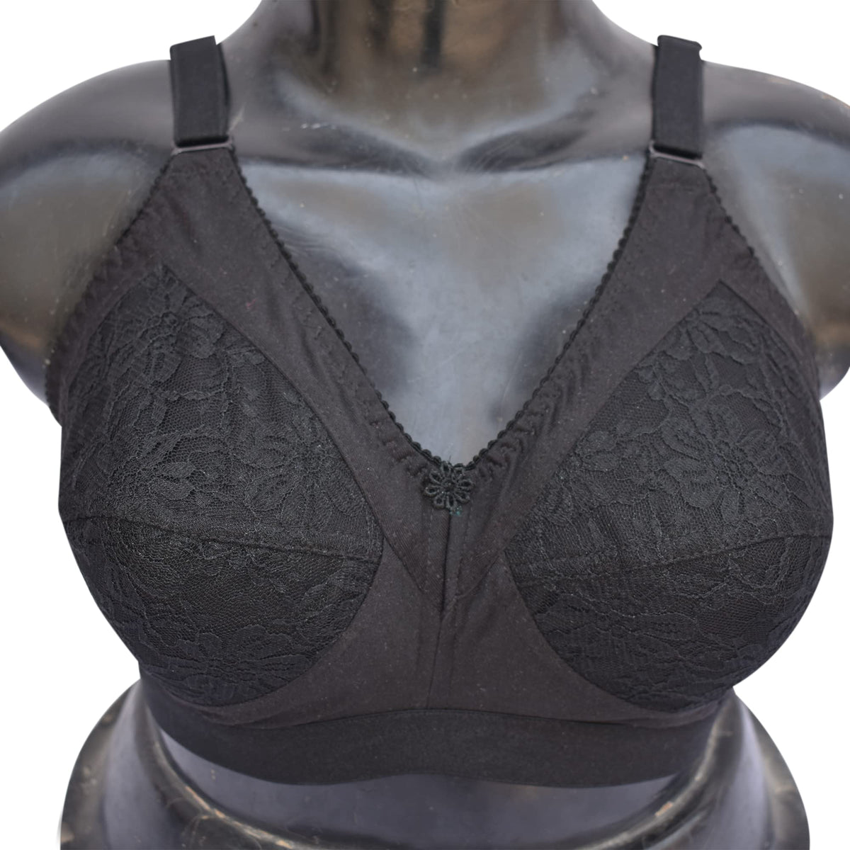 Cotton Plain Lovable Non-Padded Wirefree Seemed Bra Full Coverage for Women