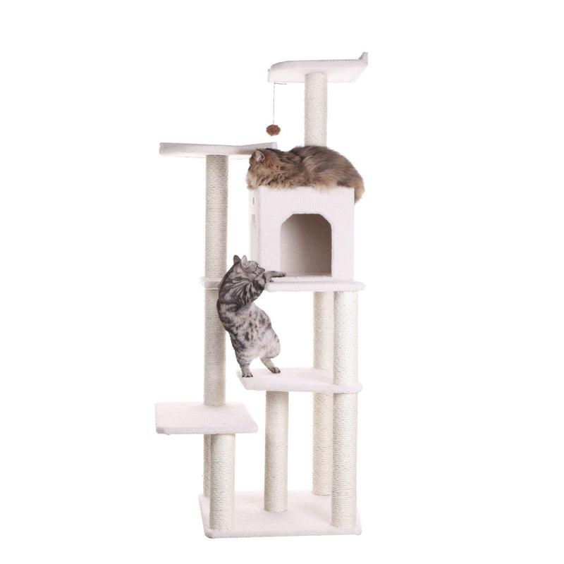 Armarkat B6802 Classic Real Wood Cat Tree In Ivory, Jackson Galaxy Approved, Six Levels With Condo and Two Perches