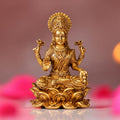janijatra Small Brass laxmi Idol - 4cm Lakshmi murti for Home Pooja decore and car Dashboard (LAXMI)