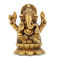 Sehaz Artworks Brass Ganesha Idol for Car | Ganesh Idol for Home Decor | Car Dashboard God Idol | House Warming Gifts | Car Dashboard Decoration Items | Ganpati Idol for Home - 2.5 x 2 Inches