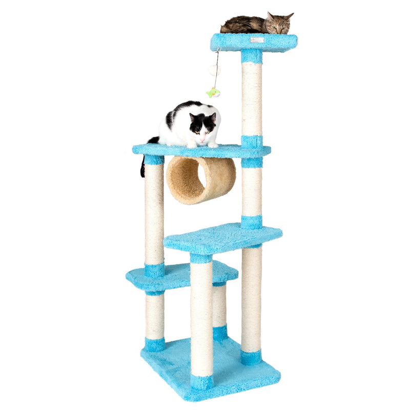 Armarkat Real Wood Cat Climber, Cat Jungle Tree With Platforms, X6105 Skyblue