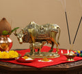 ESPLANADE Brass Holy Kamdhenu Kamadhenu Cow and Calf Sculpture - Lucky Figurine Idol Statue Sculpture - 6 Inches