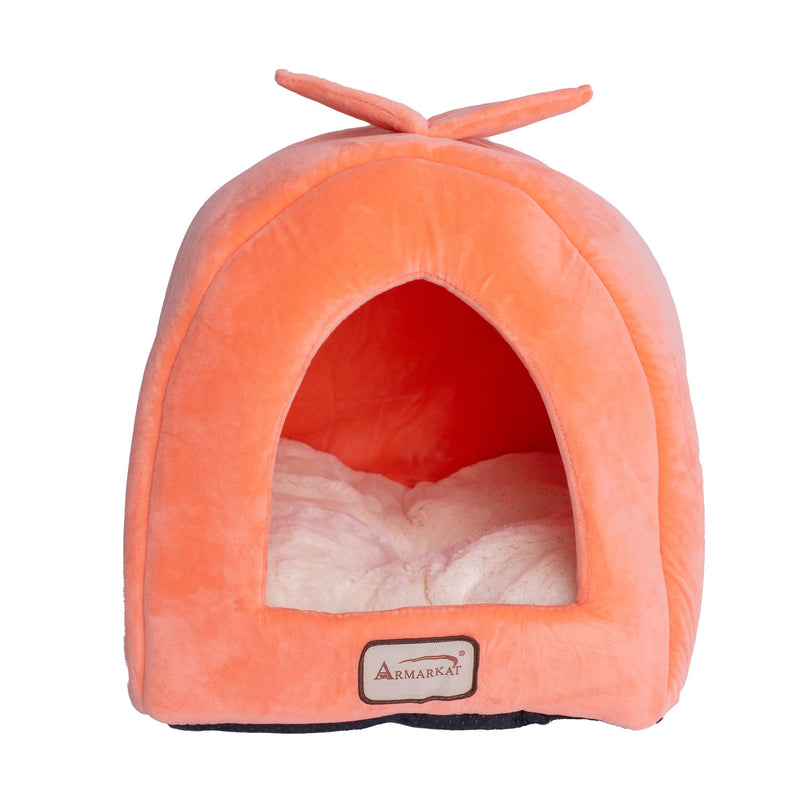 Armarkat Cat Bed Cave Shape, Orange/Ivory, C10HCS/MB