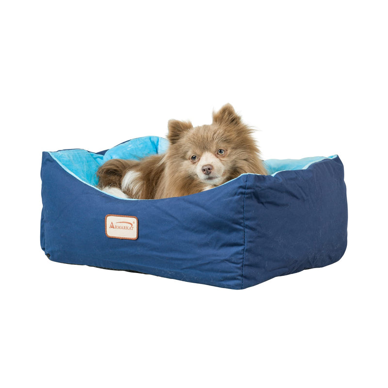 Armarkat Cat Bed, Small Pet Bed, Navy Blue/Sky Blue, C09HSL/TL