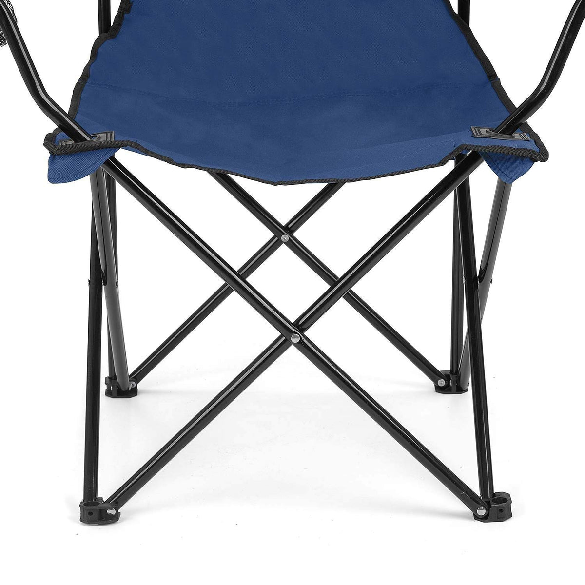 Niyam Folding Chair Big with Side Pocket - Portable Foldable Nylon Base Fabric Camping Chair for Fishing Beach Picnic Outdoor Garden Chair (Moon, Black)