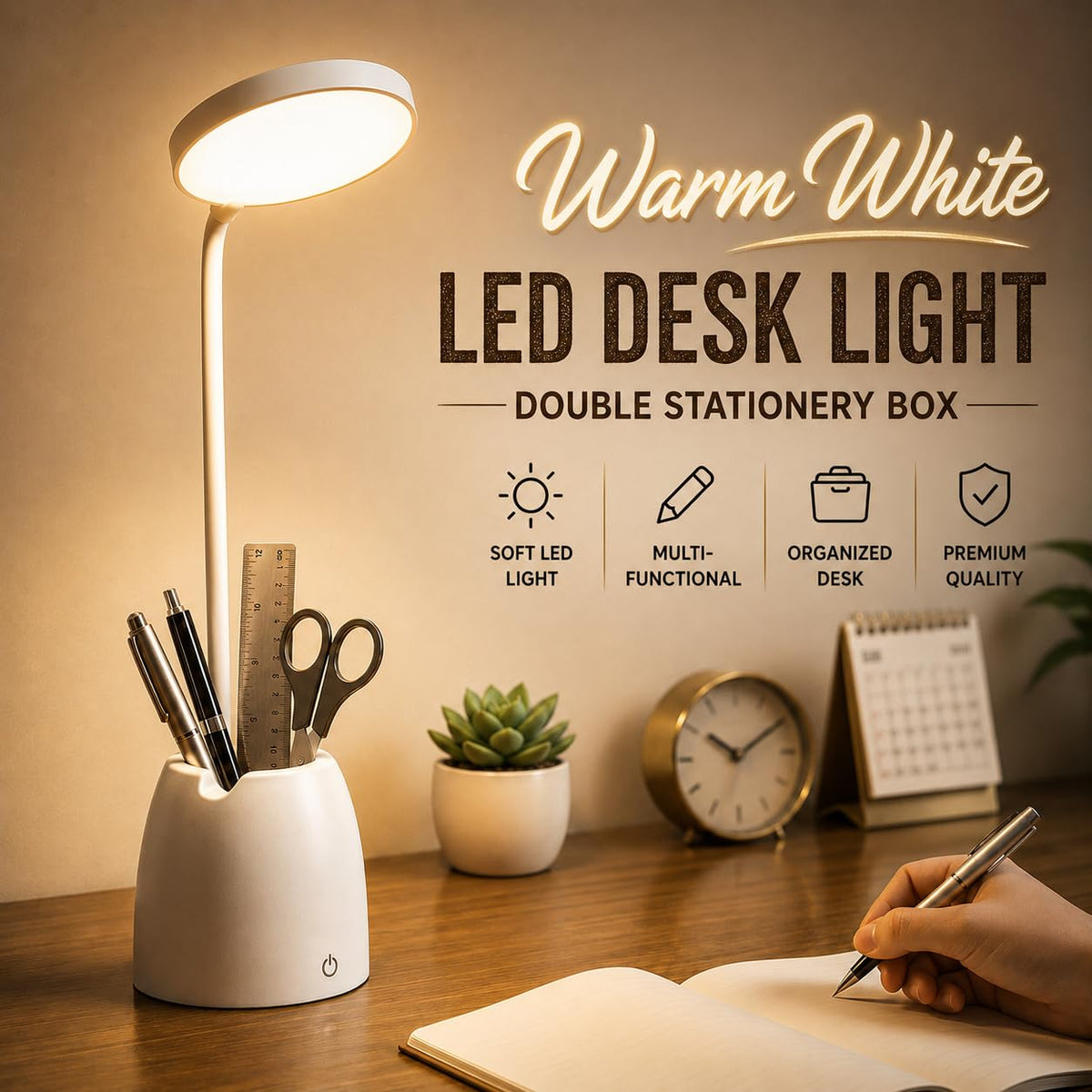 BKK Rechargeable LED Study Table Lamp with Touch Sensor 6 Month Warranty 3 Color Modes & Stepless Dimming, Portable USB Desk Light for Study, Reading & Bedside