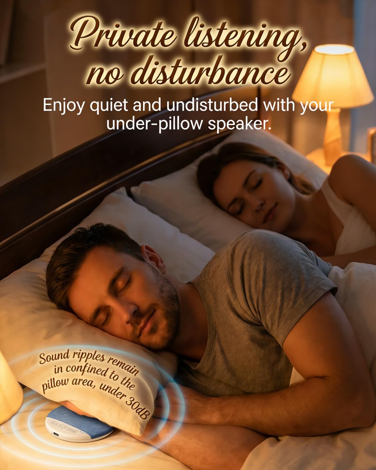 2026 New Flat Under Pillow Speakers for Sleeping, Bone Conduction Pillows Speaker Bluetooth, Private Ultra-Thin Aid with White Noise Timer, Mini Portable Slim Wireless Bedside Speak