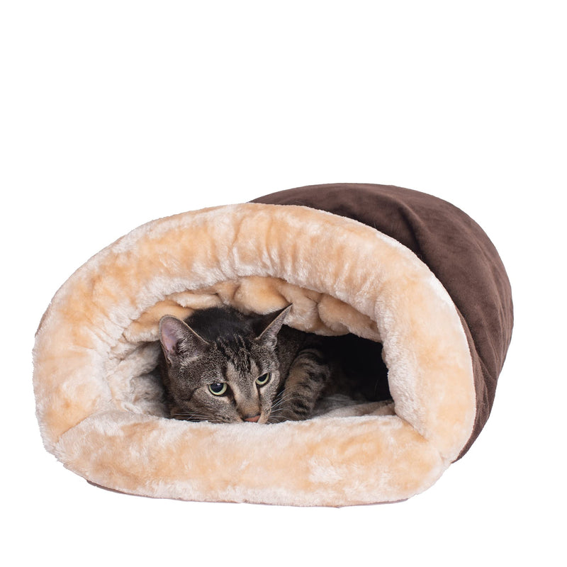 Armarkat Sleep Shape Cat Bed, Soft Cave Bed for Dog and Cat, C15HKF/MH,  Mocha