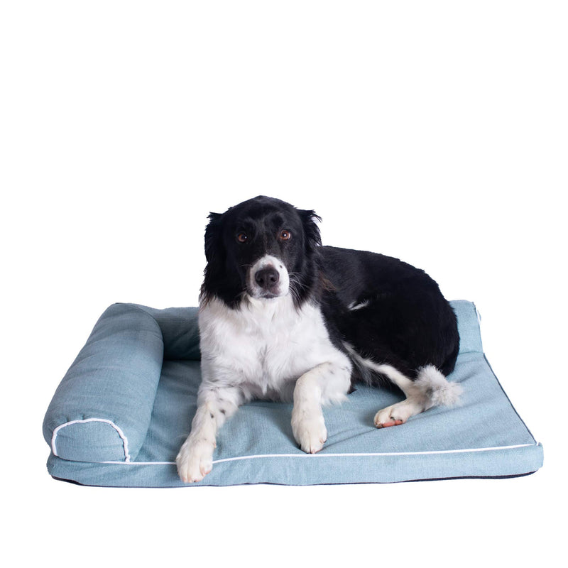 Armarkat D08A Medium Bolstered Pet Bed Cushion With Poly Fill Cushion, SoothIng Blue