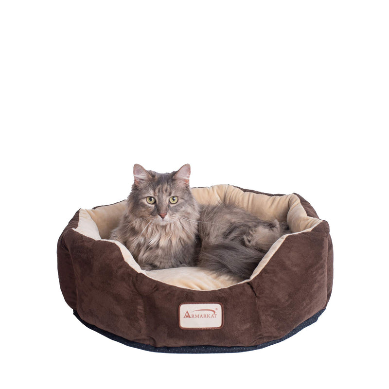 Armarkat Cozy Pet Bed, Mocha/Beige for Cats and Extra Small Dogs