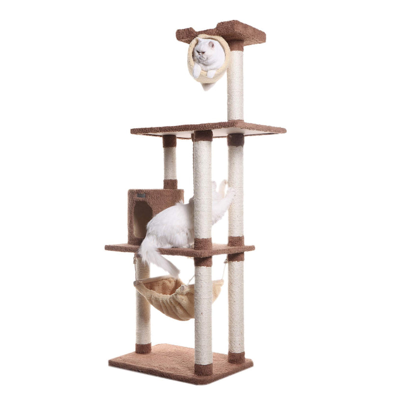 Armarkat 70" Real Wood Cat tree With Scratch posts, Hammock for Cats and Kittens, X7001