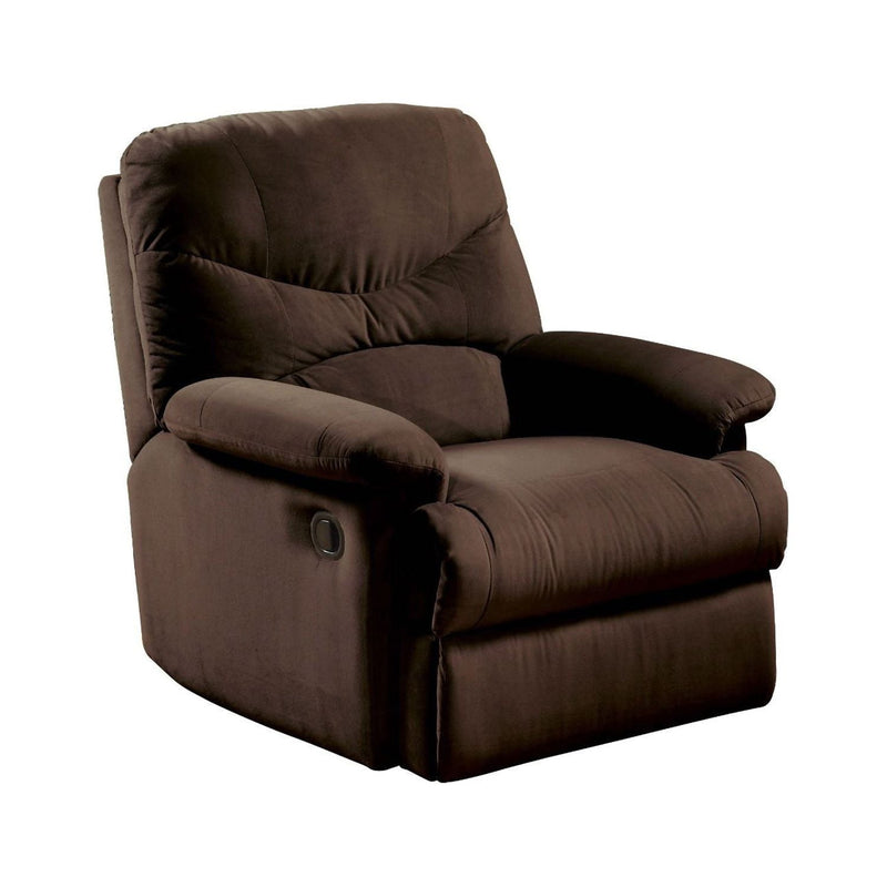 Comfortable Recliner Chair in Chocolate Brown Microfiber Upholstery