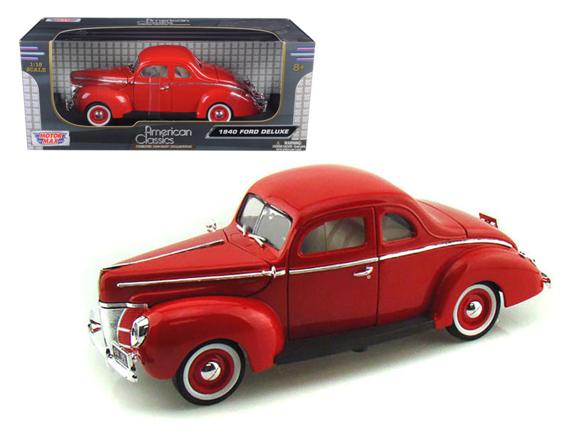 1940 Ford Deluxe Red "American Classics" Series 1/18 Diecast Model Car by Motormax