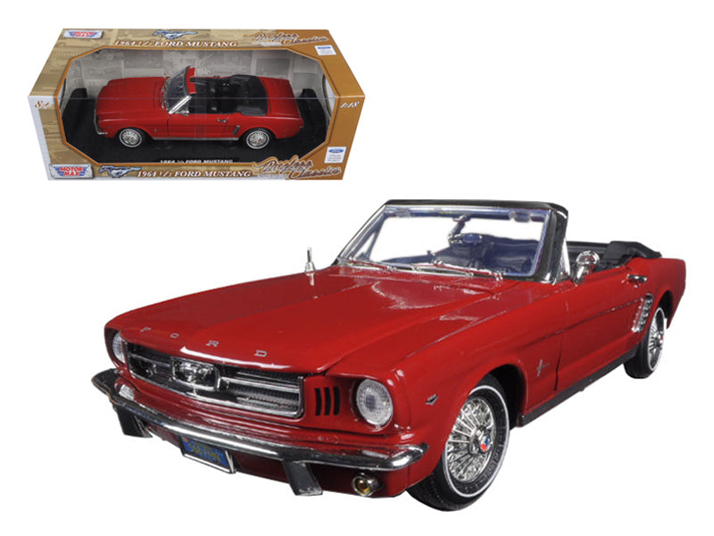 1964 1/2 Ford Mustang Convertible Red Timeless Classics Series 1/18 Diecast Model Car by Motormax