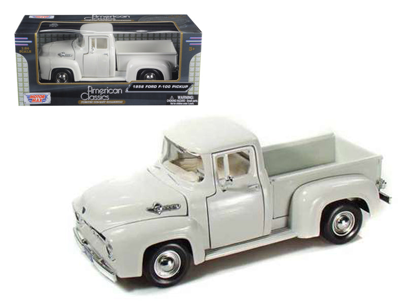 1956 Ford F-100 Pickup Truck White 1/24 Diecast Model Car by Motormax