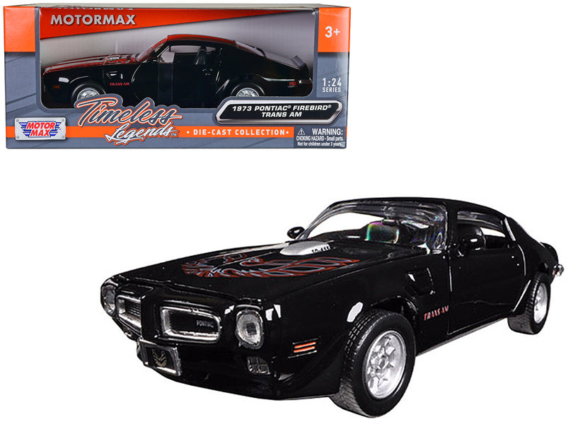 1973 Pontiac Firebird Trans Am Black 1/24 Diecast Model Car by Motormax