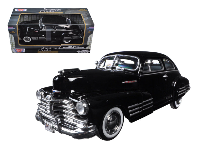 1948 Chevrolet Aerosedan Fleetline Black 1/24 Diecast Model Car by Motormax