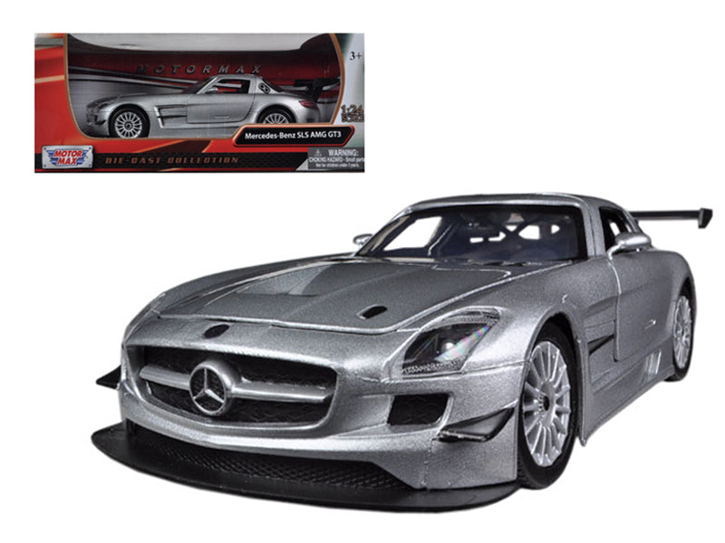 Mercedes SLS AMG GT3 Silver 1/24 Diecast Car Model by Motormax